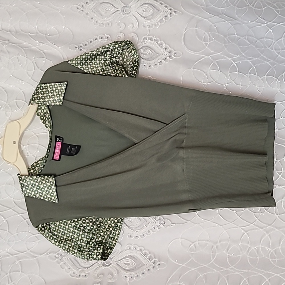 Say What? Vintage 90s short sleeve sweater with belt.